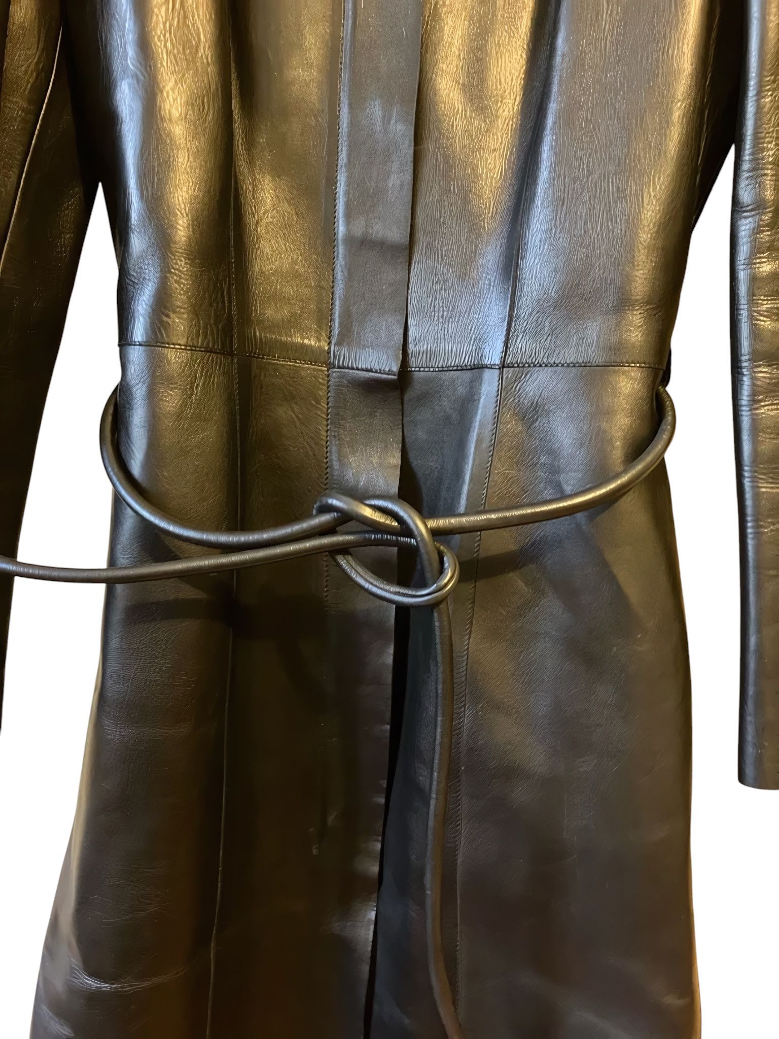 Gucci F/W 1999 RUNWAY LEATHER BELTED COAT Size XS / US 0-2 / IT 36-38 - 4 Thumbnail