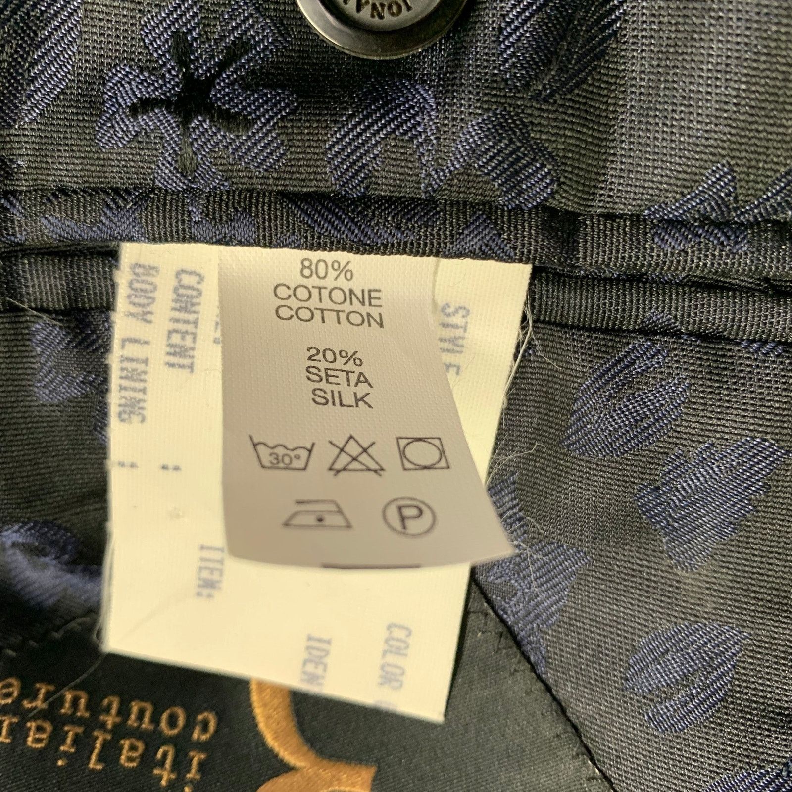 Billionaire Couture Size 38 Black Cotton Silk Shawl Collar Sport Coat Size 38R - 8 Thumbnail