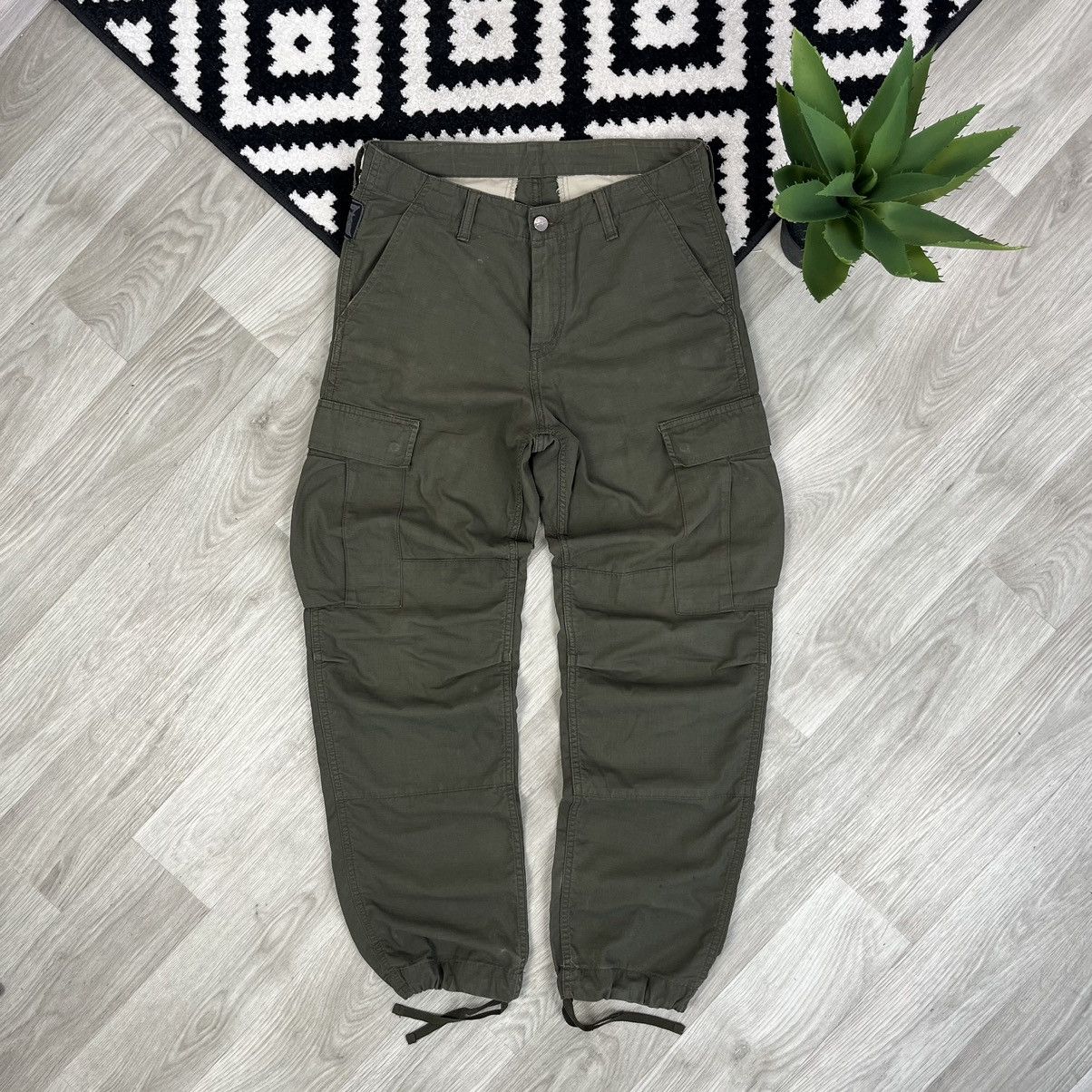 Carhartt VINTAGE CARHARTT REGULAR CARGO KHAKI PANTS 29x30 Size US 29 - 2 Thumbnail