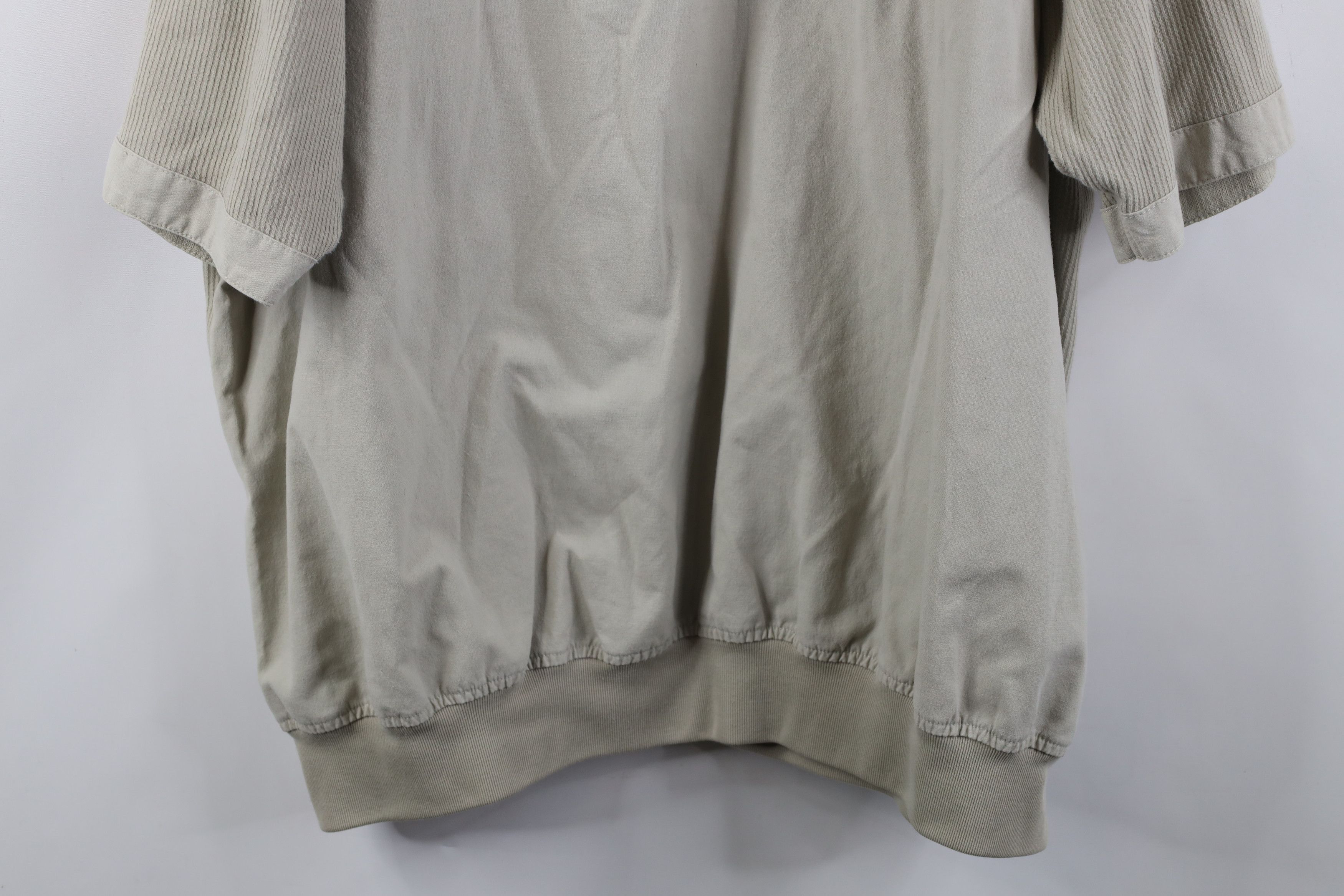 Vintage Vintage 90s Streetwear Ribbed Knit Pullover Polo Shirt Beige Size US XXL / EU 58 / 5 - 12 Thumbnail