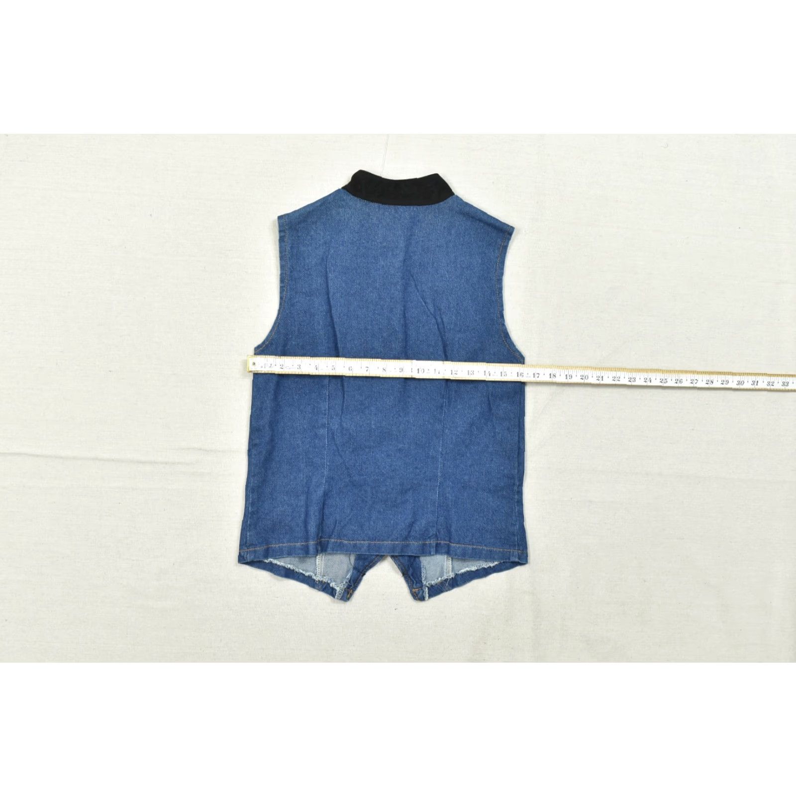 Denime Green Field USA Women Vest Denim Rhinestone Spiral Cord Blue Medium M Size M / US 6-8 / IT 42-44 - 2 Thumbnail