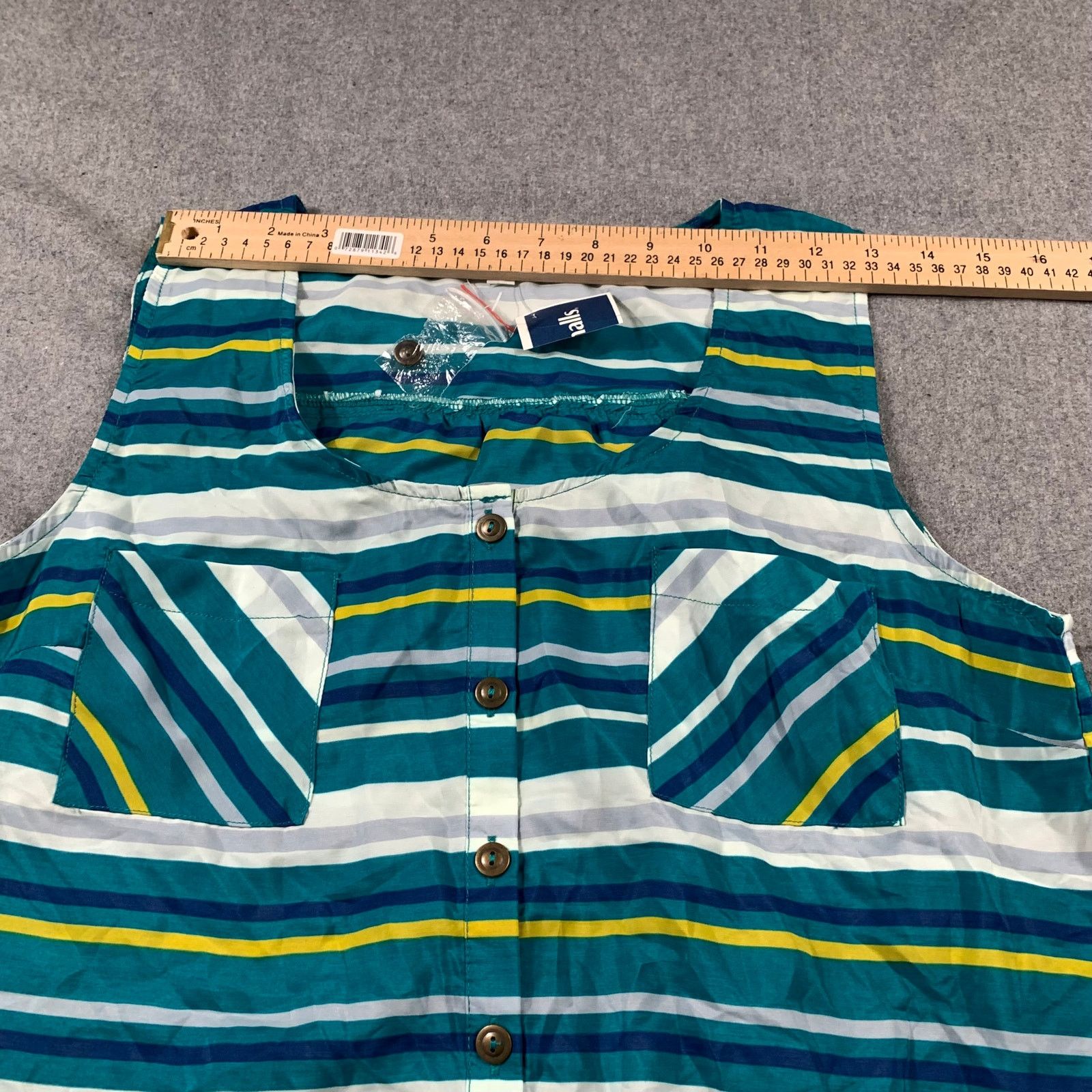 Other EDGE Top Womens Large Blue Stripe Sleeveless Summer Shirt Size L / US 10 / IT 46 - 5 Thumbnail