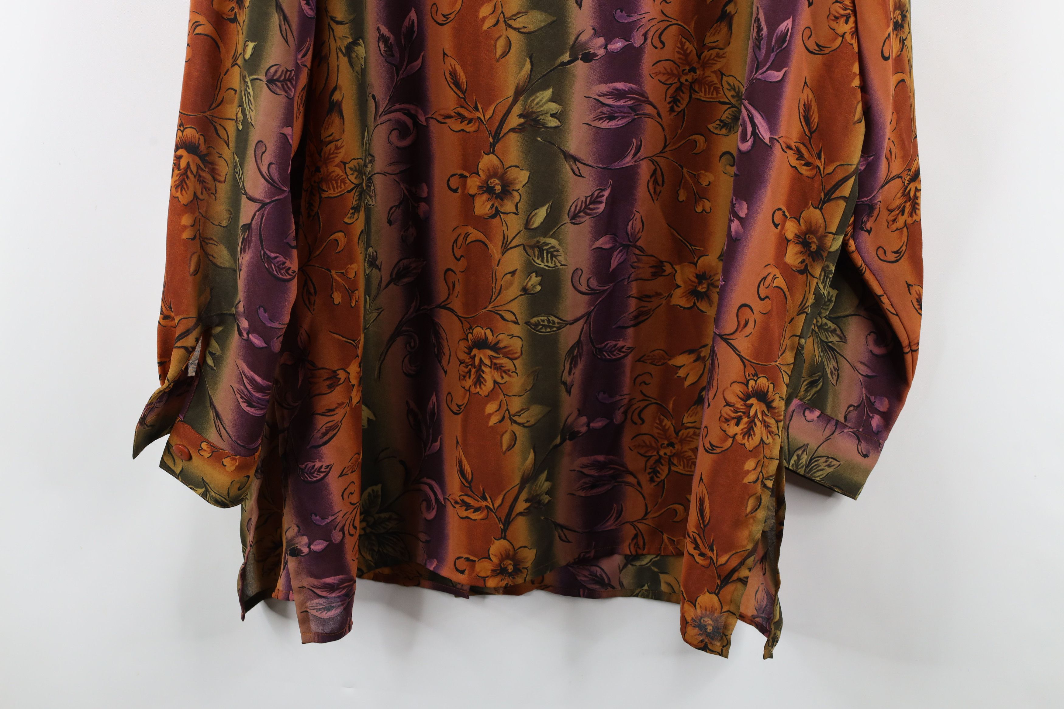 Vintage Vintage 90s Streetwear Flower Knit Button Shirt Polyester Size XL / US 12-14 / IT 48-50 - 9 Thumbnail