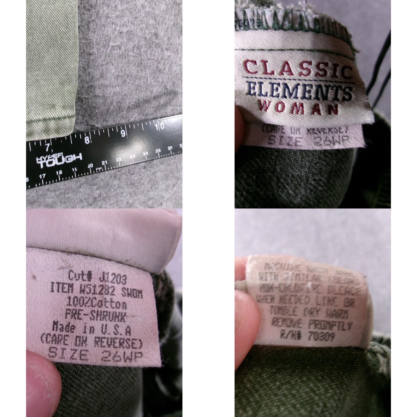 Vintage VINTAGE Classic Elements Jeans Womens 26WP Petite Green 1980s Tapered Retro Boho Size 26" / US 2 / IT 38 - 8 Thumbnail