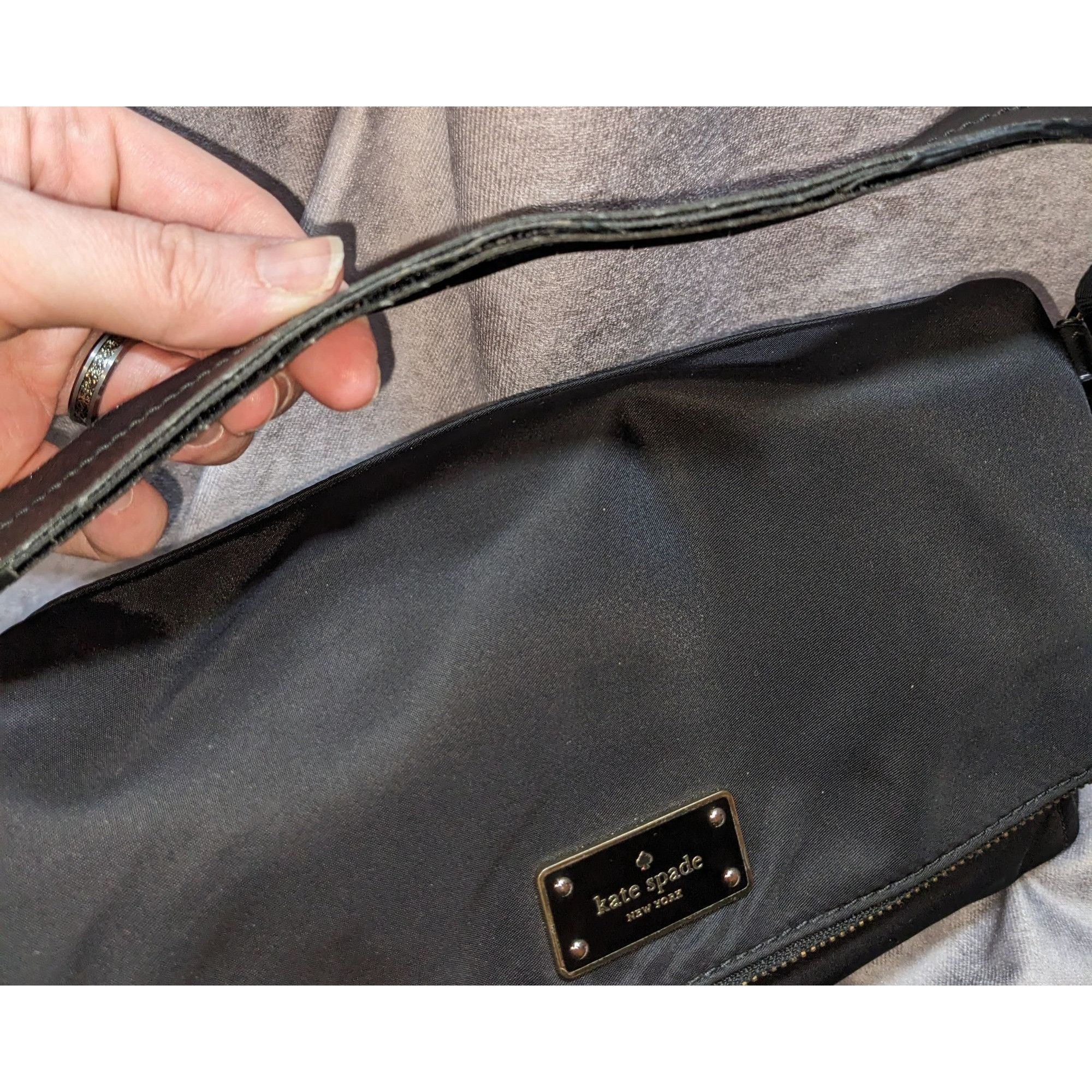 Kate Spade Kate Spade Wilson Road Black Nylon Fold-Over Satchel Size ONE SIZE - 4 Thumbnail