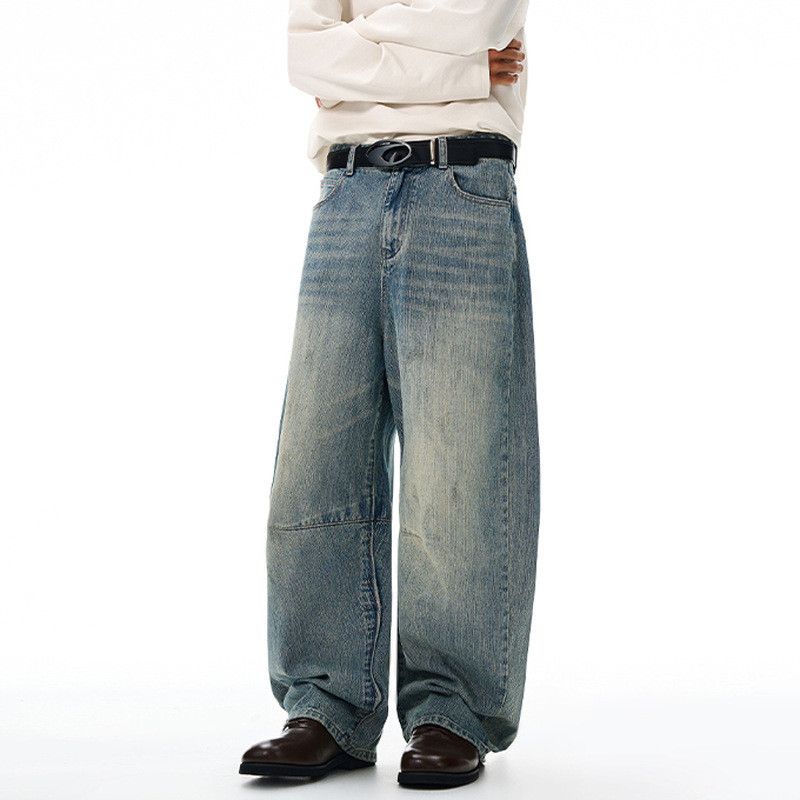 Vintage Men's wide-leg punk vintage washed distressed scimitar jeans Size US 32 / EU 48 - 2 Thumbnail