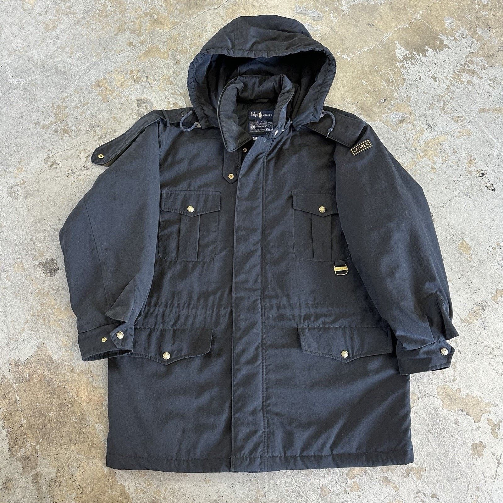 Polo Ralph Lauren × Vintage Vintage 80s Polo Ralph Lauren Black Puffer Jacket Size US L / EU 52-54 / 3 - 1 Thumbnail