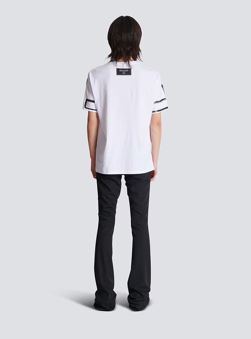 Balmain o1s1wg110126 T-Shirt Love Letter Print in White Size US M / EU 48-50 / 2 - 6 Thumbnail