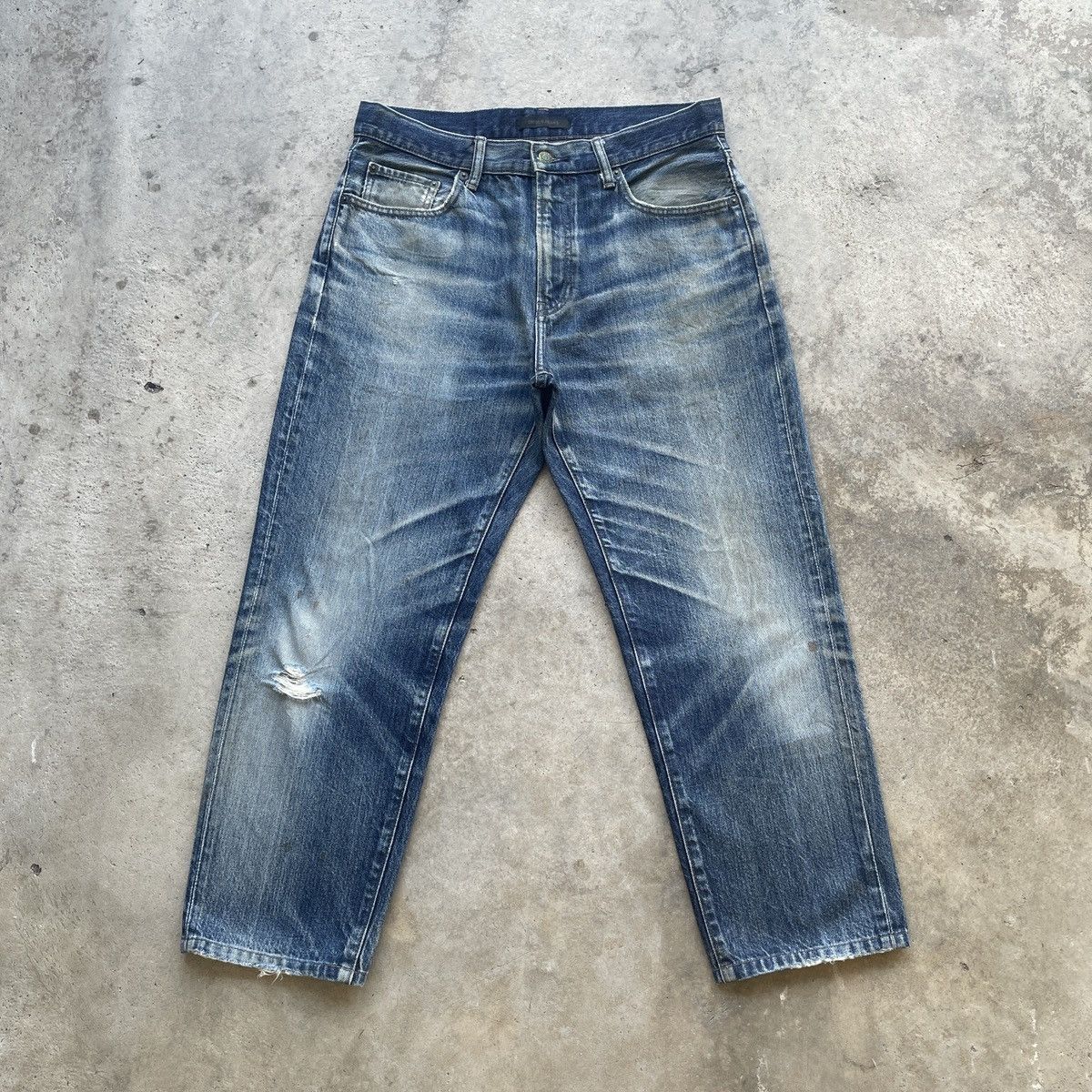 Japanese Brand Vintage Japanese Stonewashed Faded Distressed Jeans Pants Size US 33 - 1 Thumbnail