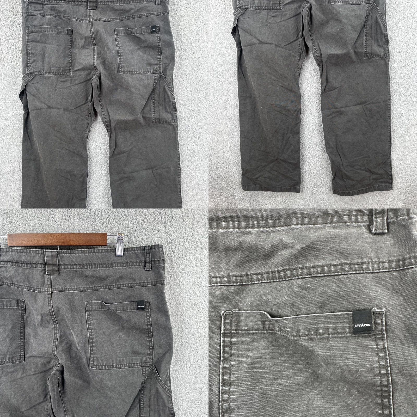 Prana prAna Men’s XL Gray Belted Straight Leg Chino Pants 38x34 Outdoor Hiking Gorp Core EUC worn logo Size US 36 / EU 52 - 9 Thumbnail