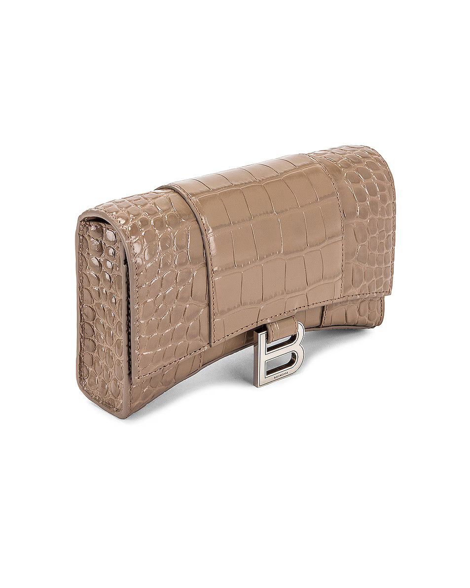 Balenciaga o1bcso1str0924 Size: OS / Hourglass Wallet Chain Crocodile Size ONE SIZE - 3 Thumbnail