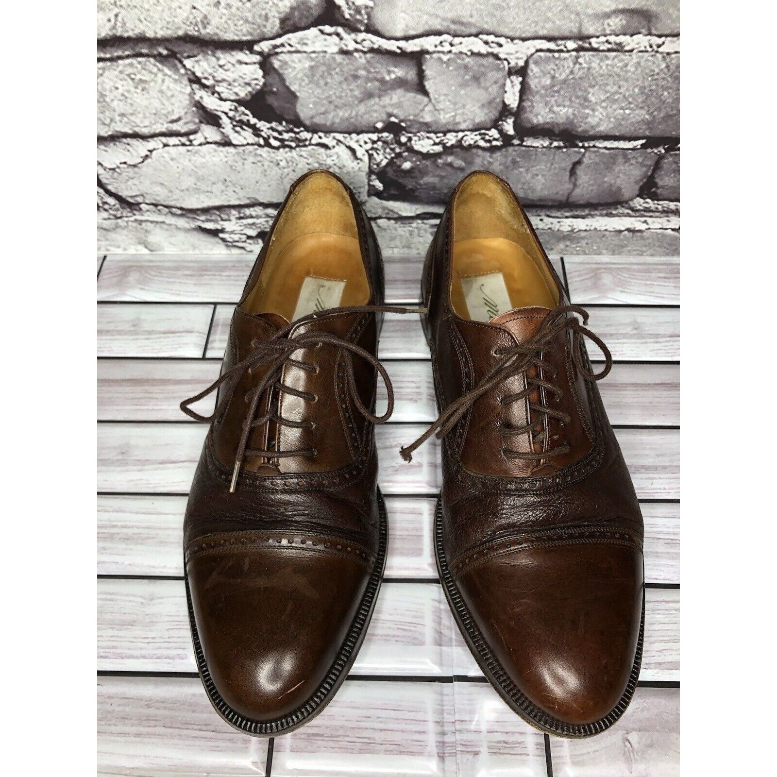 Mezlan Mezlan Florence Coffee Brown Leather Pebbled CapToe Oxford S Size US 7 / EU 40 - 11 Thumbnail