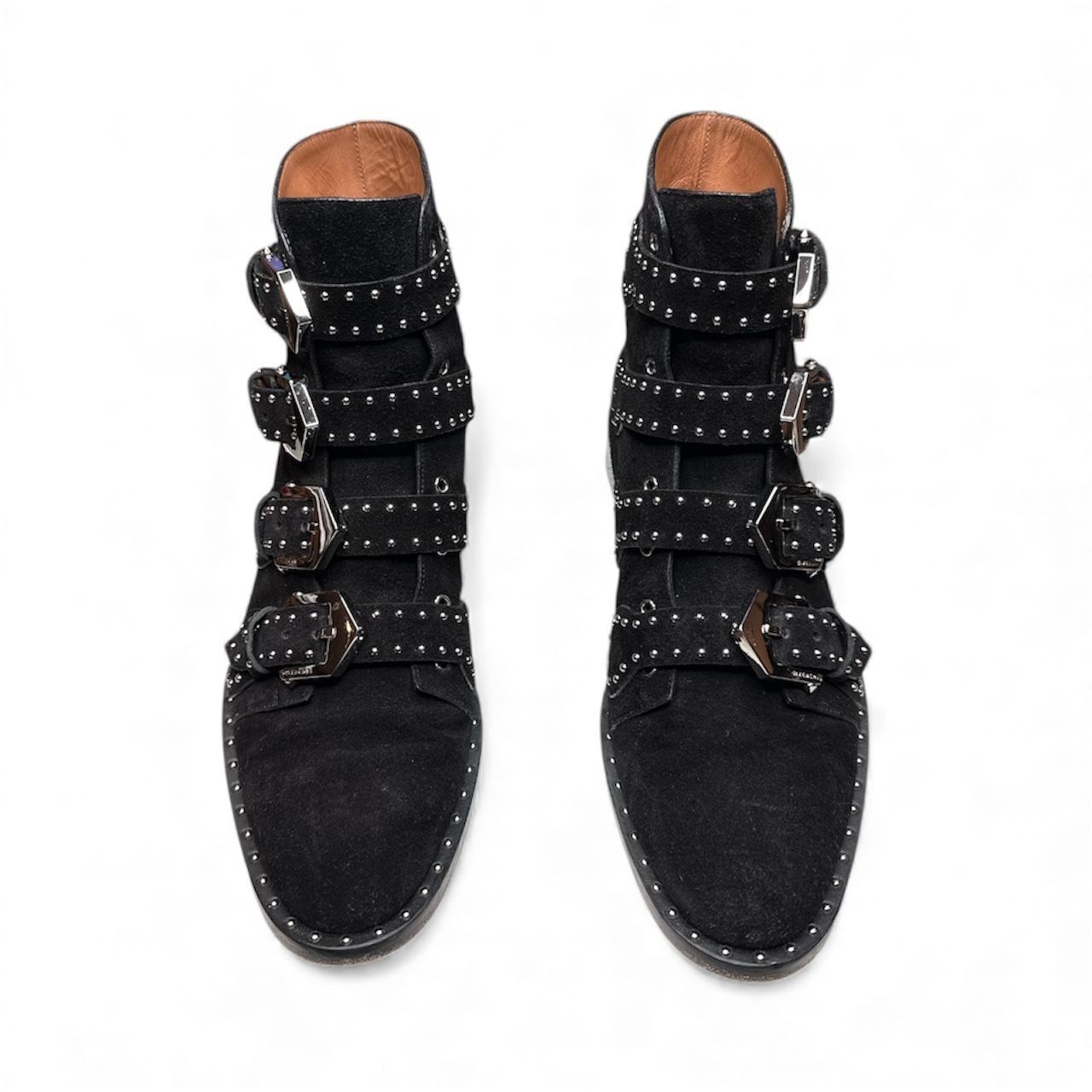 Givenchy GIVENCHY Boots Elegant Black Silver Studded Suede Buckle Det Size US 8.5 / IT 38.5 - 2 Thumbnail