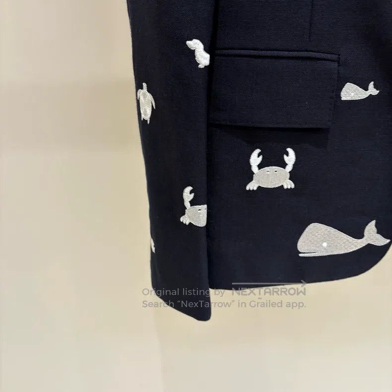 Thom Browne Thom Browne Ocean Series Embroidered Jacket - Dark Blue Size US S / EU 44-46 / 1 - 6 Thumbnail