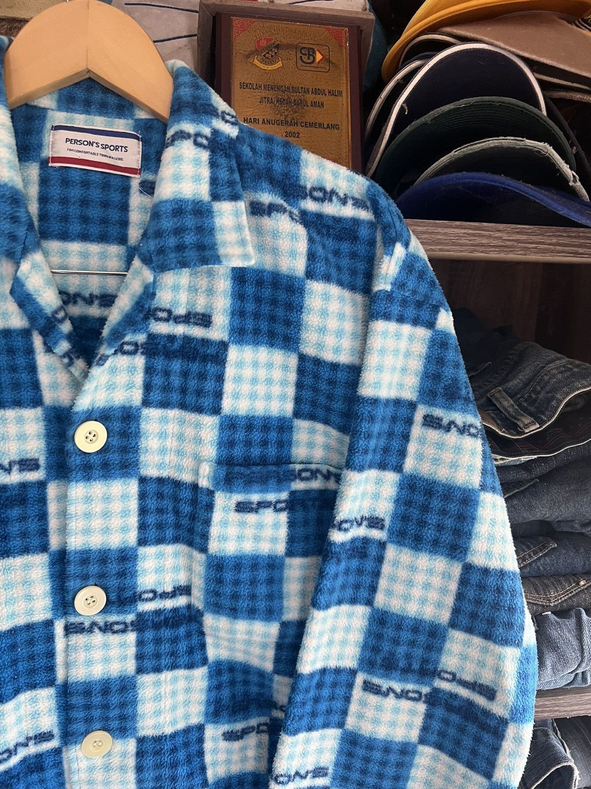 PERSON'S 🔥Person’s Sports Fleece Button Shirt Size US L / EU 52-54 / 3 - 4 Thumbnail