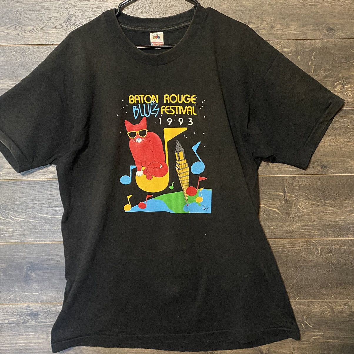 Fruit Of The Loom Vintage Jim Tweedy Red Cat Baton Rouge Blues Festival 1993XL Size US XL / EU 56 / 4 - 2 Thumbnail