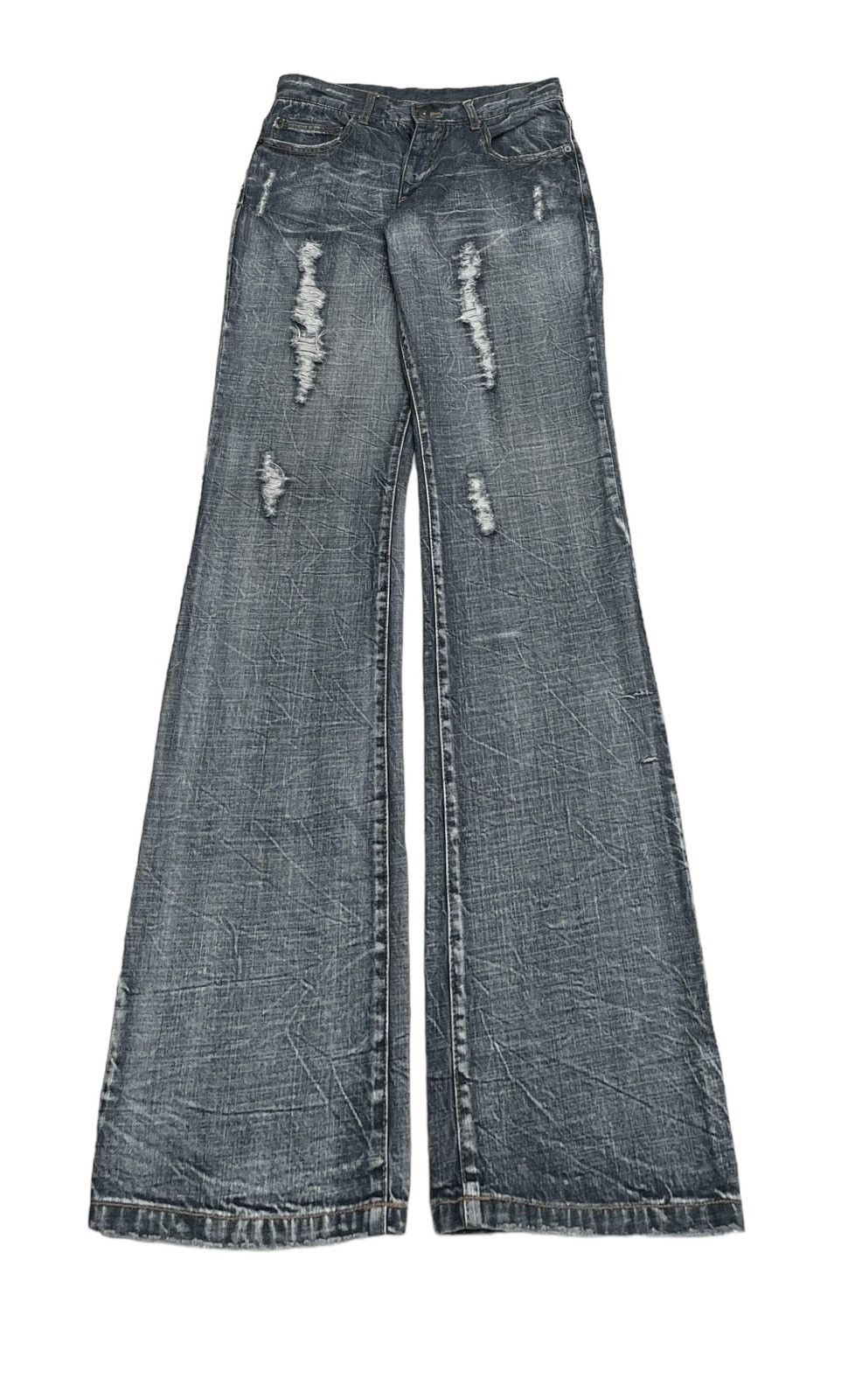 If Six Was Nine × Japanese Brand × Vintage Rare Design Vintagd Japanese Brand Takaiq Flared Jeans 2000s Size US 31 - 1 Thumbnail