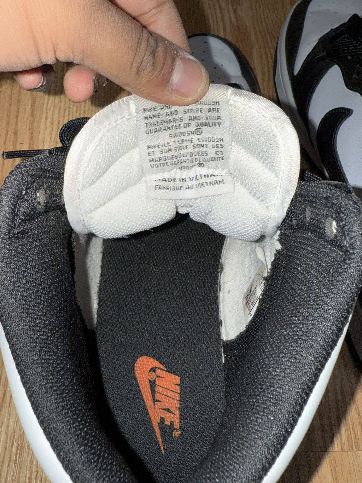Nike Nike Dunk Hi Retro Black & White Size US 11 / EU 44 - 6 Thumbnail