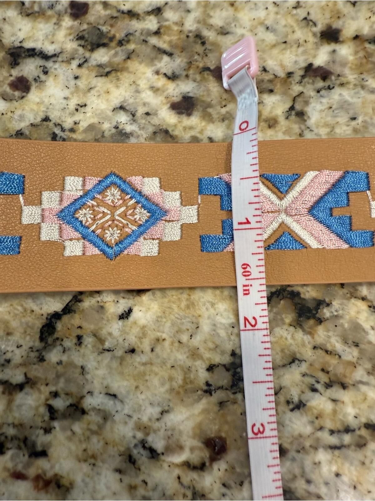 Other Light brown faux leather belt embroidered western Aztec 42” Size ONE SIZE - 12 Thumbnail