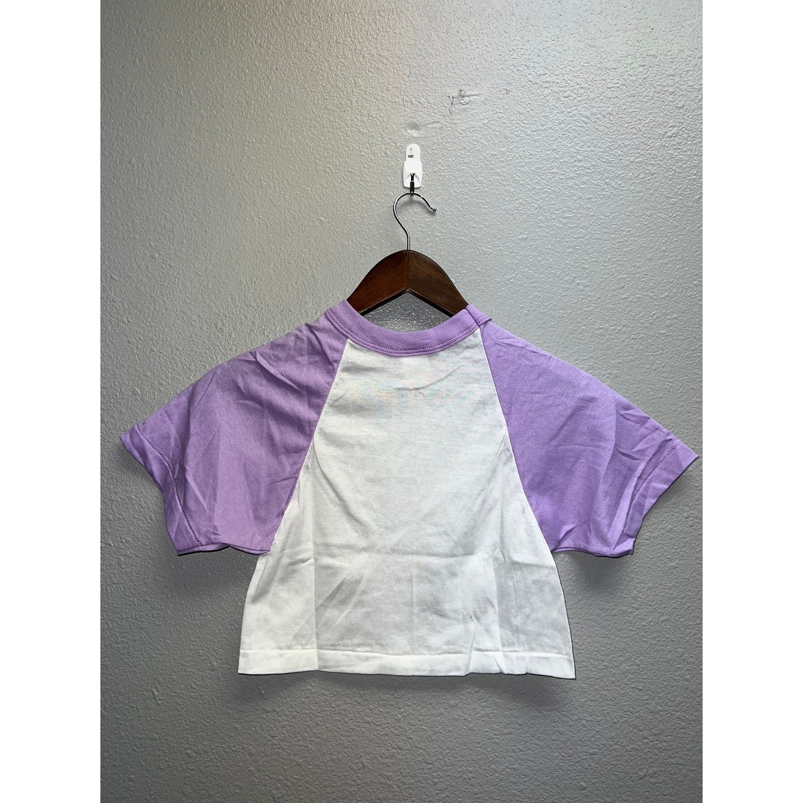 Jerzees 80s Women's Sportswear White Purple Crop Top Shirt Women XS Size XS / US 0-2 / IT 36-38 - 6 Thumbnail