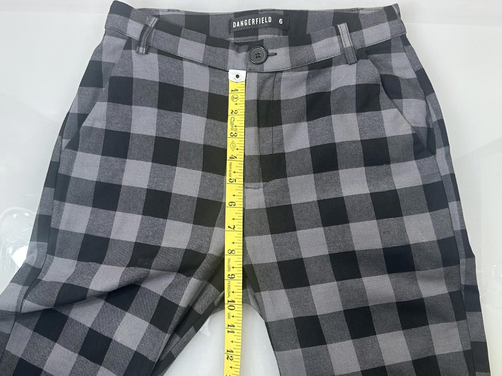 Dangerfield Dangerfield Men's XS 26/28 Black Gray Checked Chinos Size US 28 / EU 44 - 4 Thumbnail