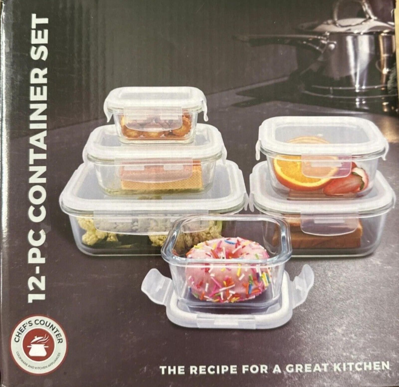 Other Chef's Counter 12 Piece Glass Container Set NEW Size ONE SIZE - 1 Thumbnail