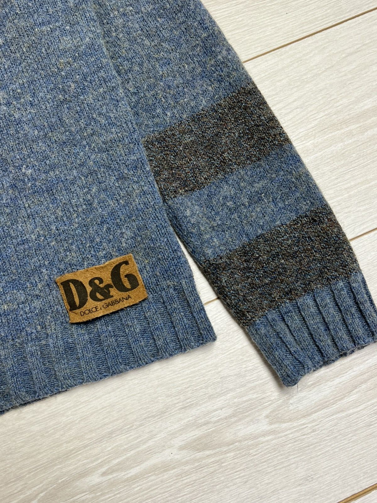 Dolce & Gabbana Vintage D&G Dolce & Gabbana Archival Leather Patch Knitwear Size US L / EU 52-54 / 3 - 5 Thumbnail