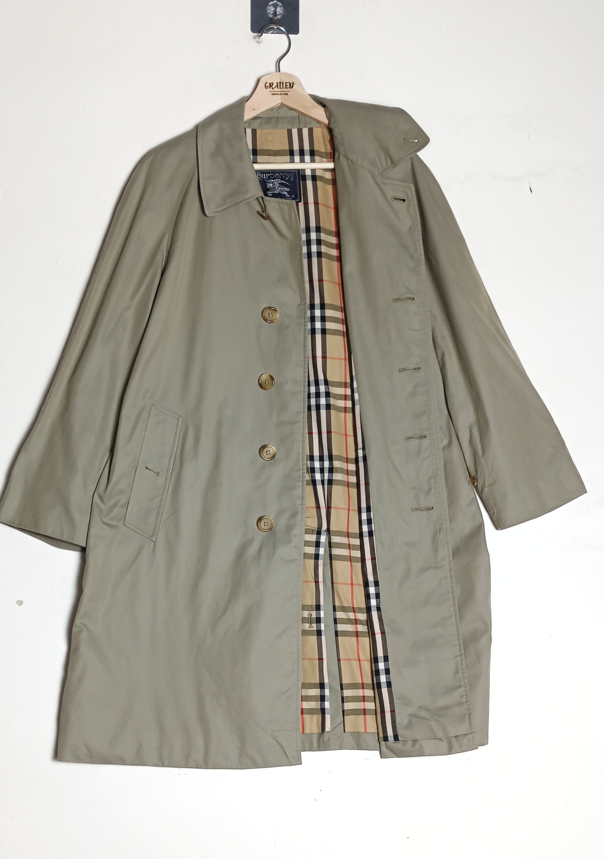 Burberry Vintage 90s 🔥Burberrys Nova Check Trench Coat Size US L / EU 52-54 / 3 - 2 Thumbnail