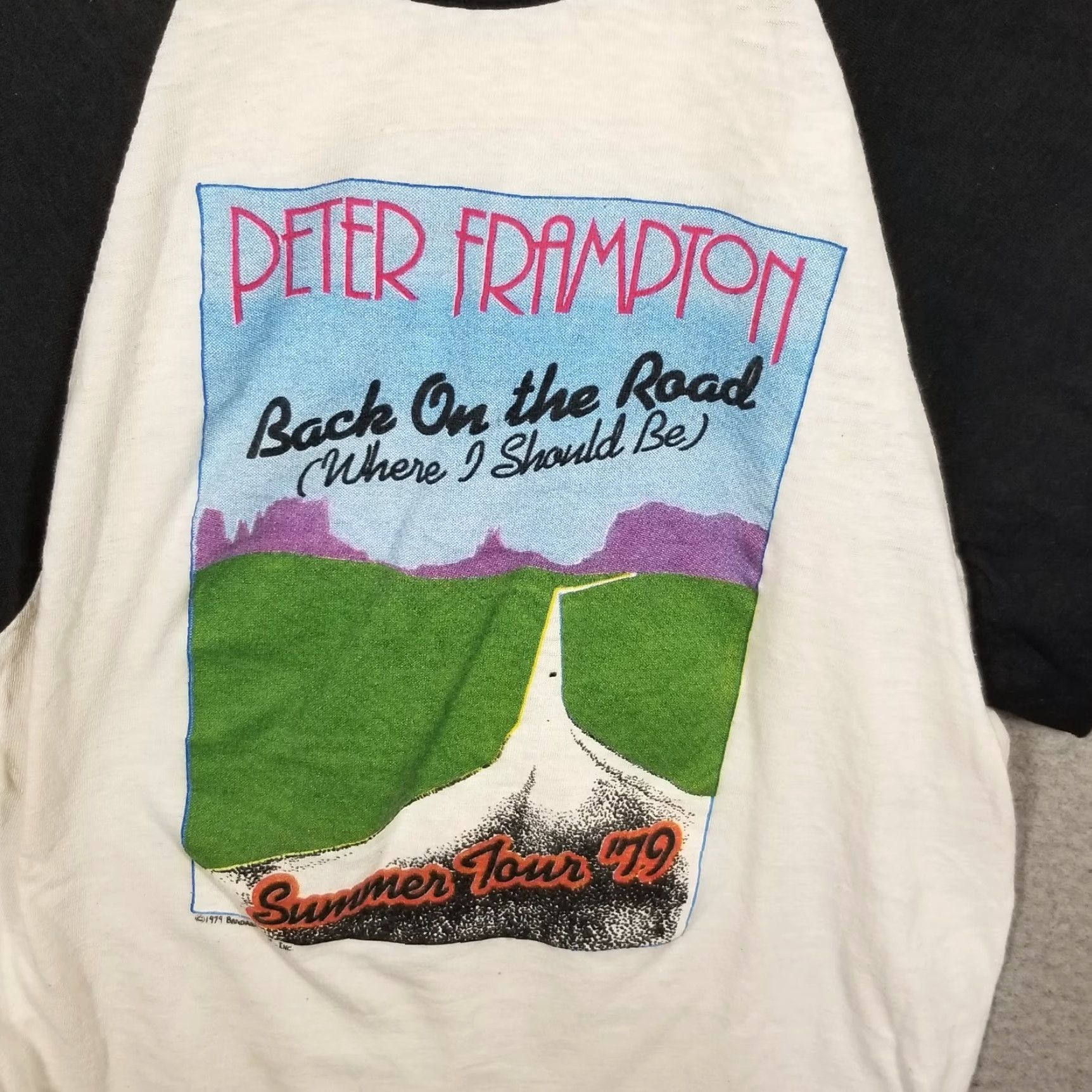 Vintage Peter Frampton Concert Shirt 17X25 Ragland White Short Sleeve Crew Neck Unisex Adults T-Shirt 70s 80s Rock Band USA Graphic Print Vintage Size US XL / EU 56 / 4 - 2 Thumbnail