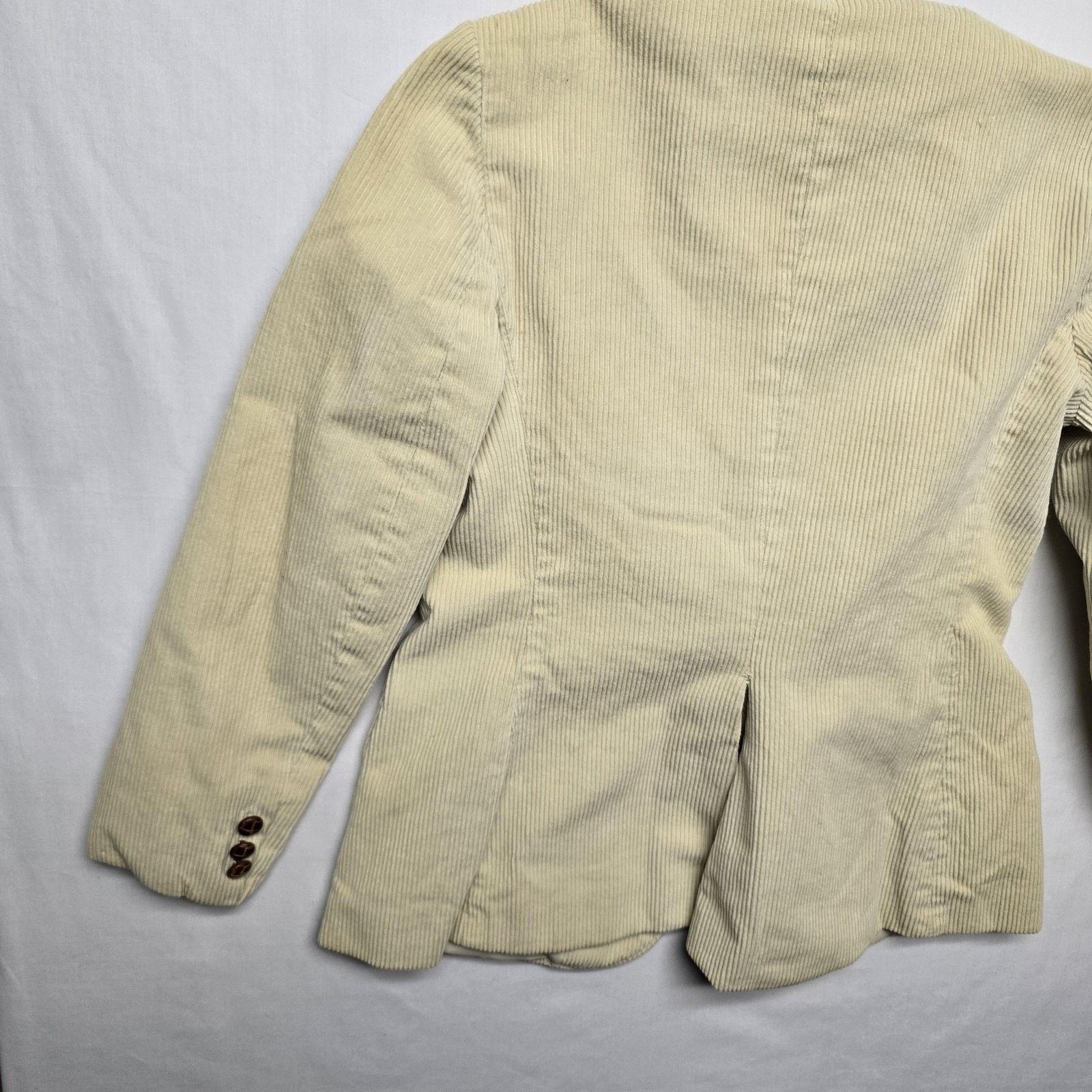 Vintage Vintage Corduroy Blazer 7/8 Cream Pockets Notch Lapel Jacket Size M / US 6-8 / IT 42-44 - 10 Thumbnail