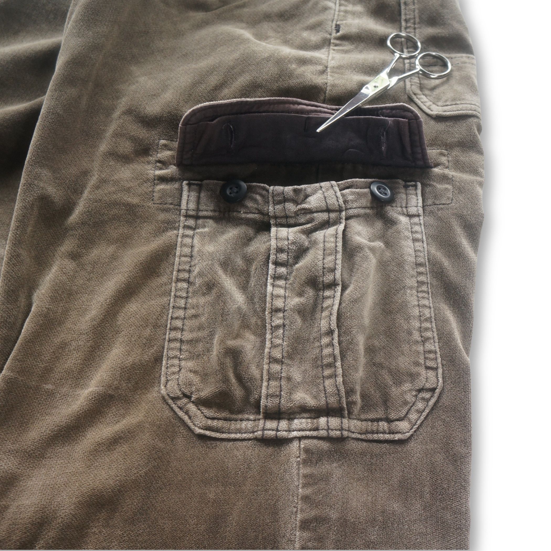 Japanese Brand Sunny Cloud Multi Pockets Cargo Corduroy Pants Size 28" / US 6 / IT 42 - 4 Thumbnail