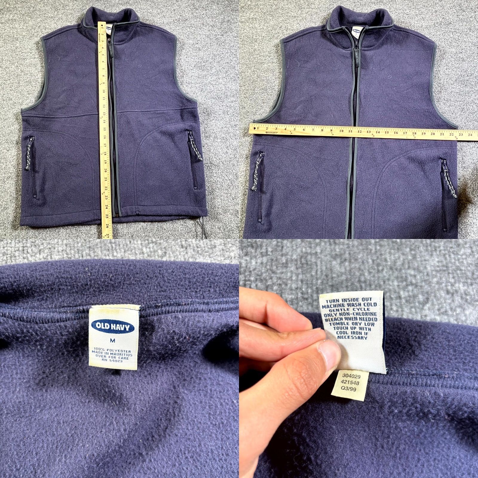Old Navy Old Navy Vest Mens Medium Purple Pockets Full Zip Mock Neck Drawcord Hem Fleece Jacket Shirt Size US M / EU 48-50 / 2 - 8 Thumbnail