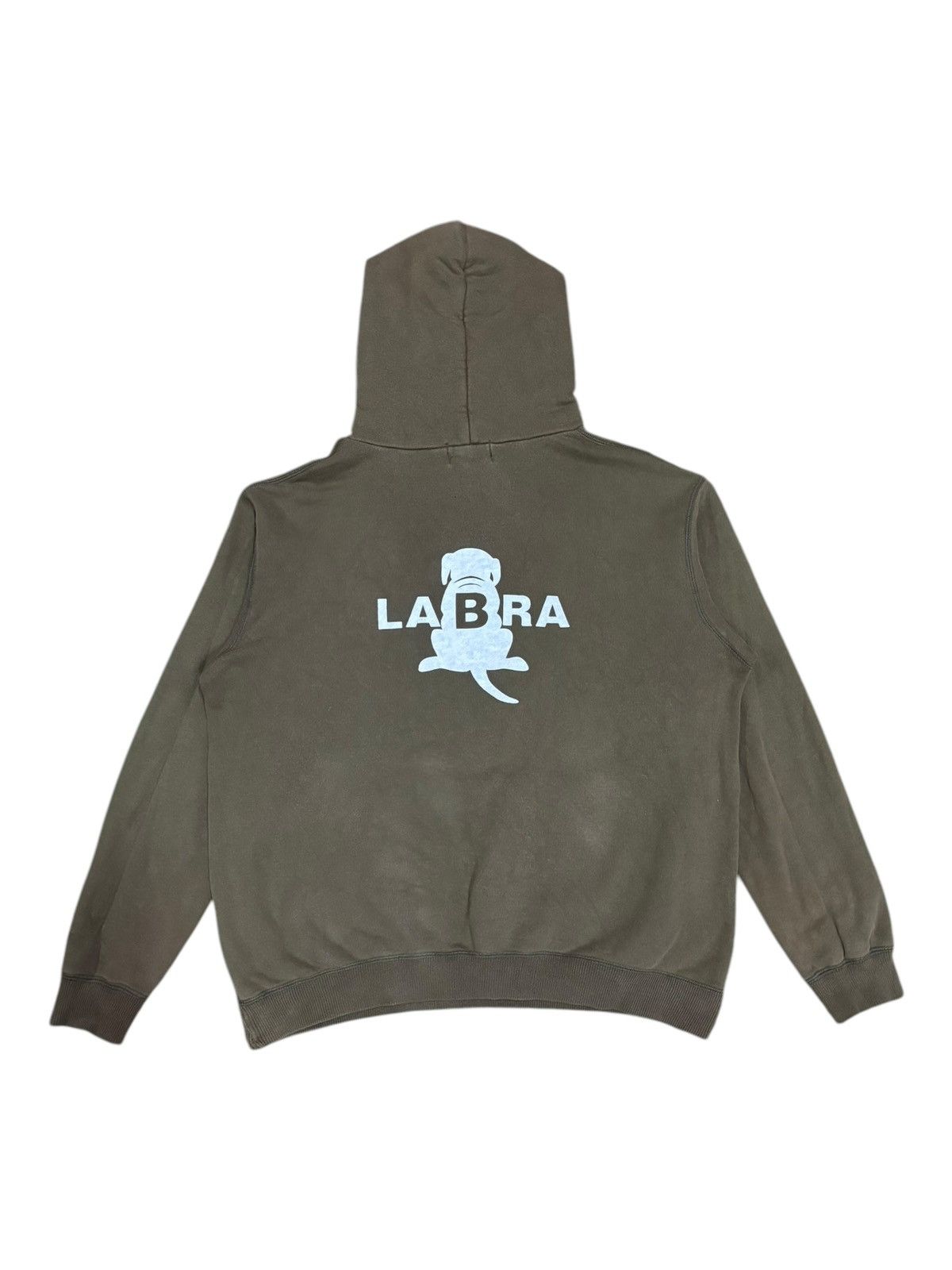 Japanese Brand 90s Vtg LABRA Printed Big Logo Faded Heavyweight Hoodie Size US M / EU 48-50 / 2 - 5 Thumbnail