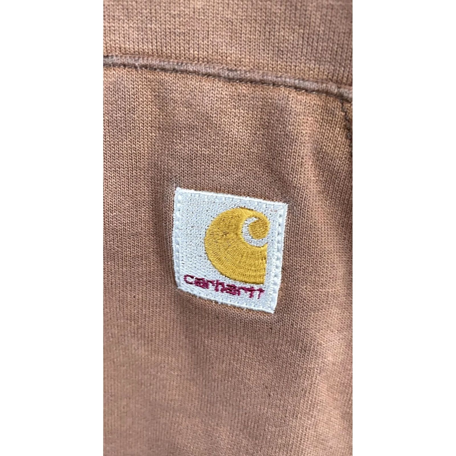 Carhartt Carhartt Hoodie Mens 2XL Brown Pullover Fleece Kangaroo Logo Sweatshirt Size US XXL / EU 58 / 5 - 2 Thumbnail