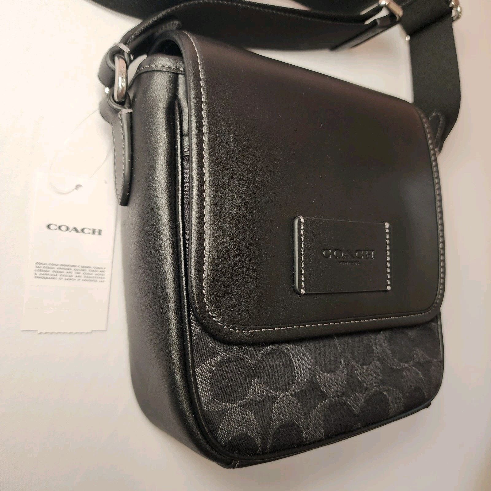 Coach NWT Coach CAJ32 Lucas Crossbody Black Denim Size ONE SIZE - 3 Thumbnail