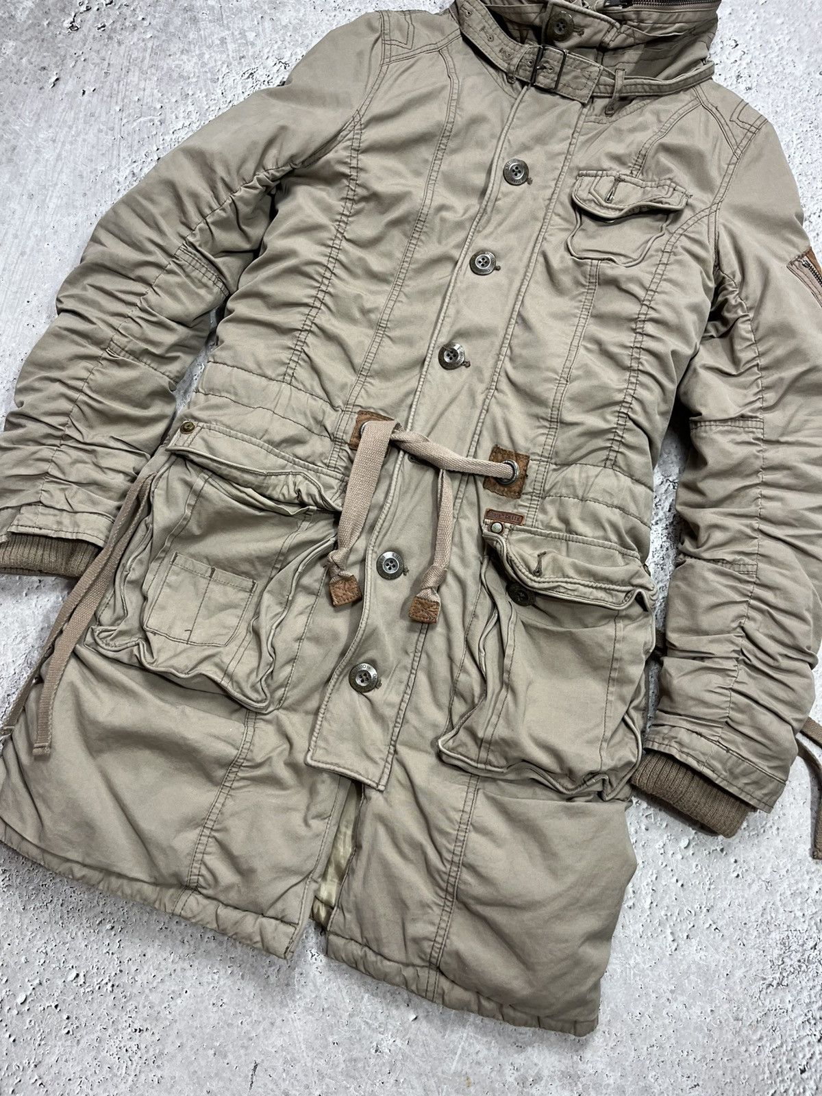 khujo Khujo Women’s Khaki Military Cargo Parka Jacket Coat Size L Size S / US 4 / IT 40 - 4 Thumbnail