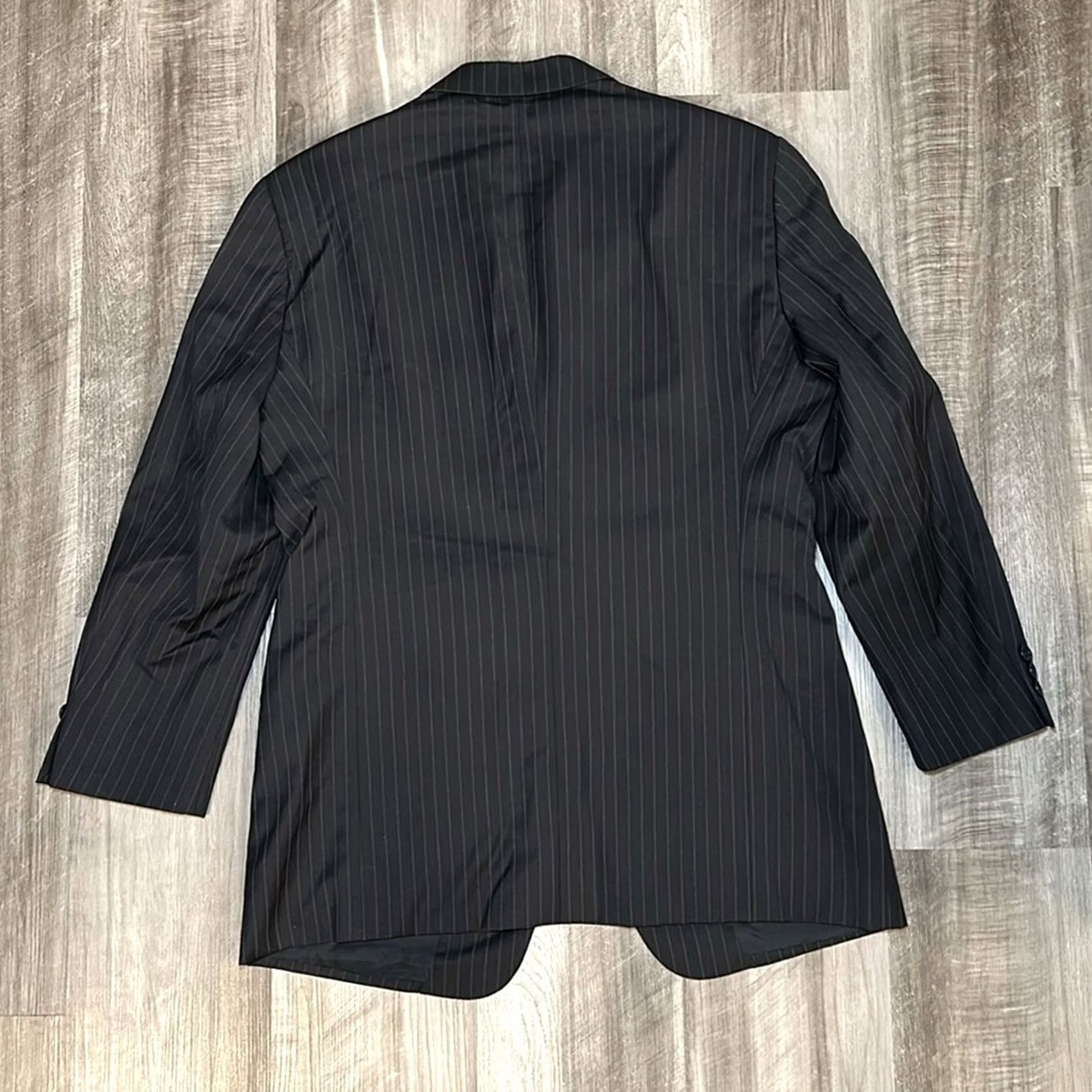 Armani Armani Collezioni Sport Coat Jacket - 40S Black Pinstripe Wool 2 Piece Mens Regular Size US XXS / EU 40 - 3 Thumbnail