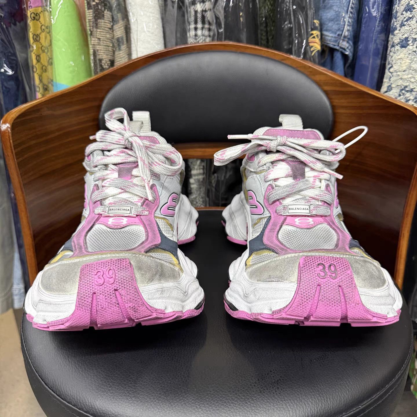 Balenciaga Balenciaga Cargo Worn-out Grey/Pink Sneakers K15 Size US 9 / IT 39 - 2 Thumbnail