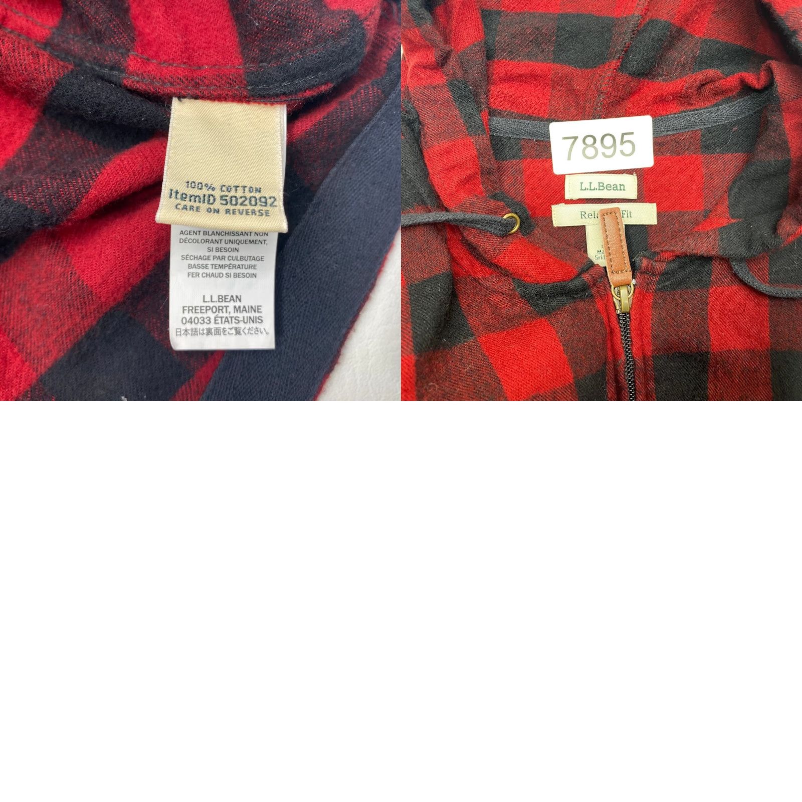 Vintage LL Bean Jacket Womens Large Red Black Buffalo Plaid Flannel Hooded Zip Relaxed Size L / US 10 / IT 46 - 9 Thumbnail