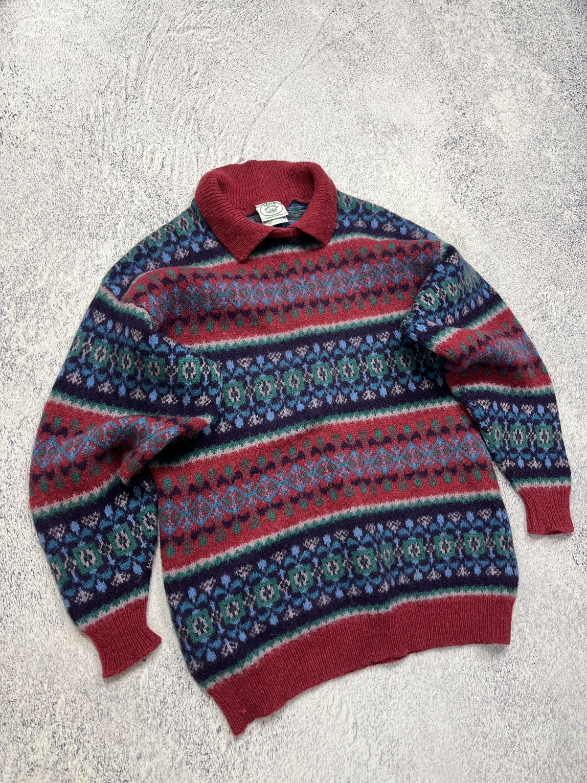 Vintage Laura Ashley Made In Scotland Wool Nordic Pattern Sweater Size US S / EU 44-46 / 1 - 4 Thumbnail