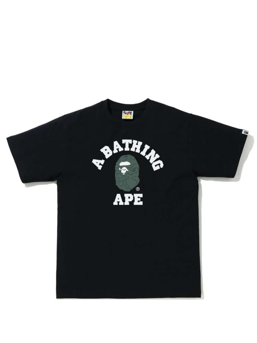 image of Bape Line 1St Camo College Tee in Black, Men's (Size XL)