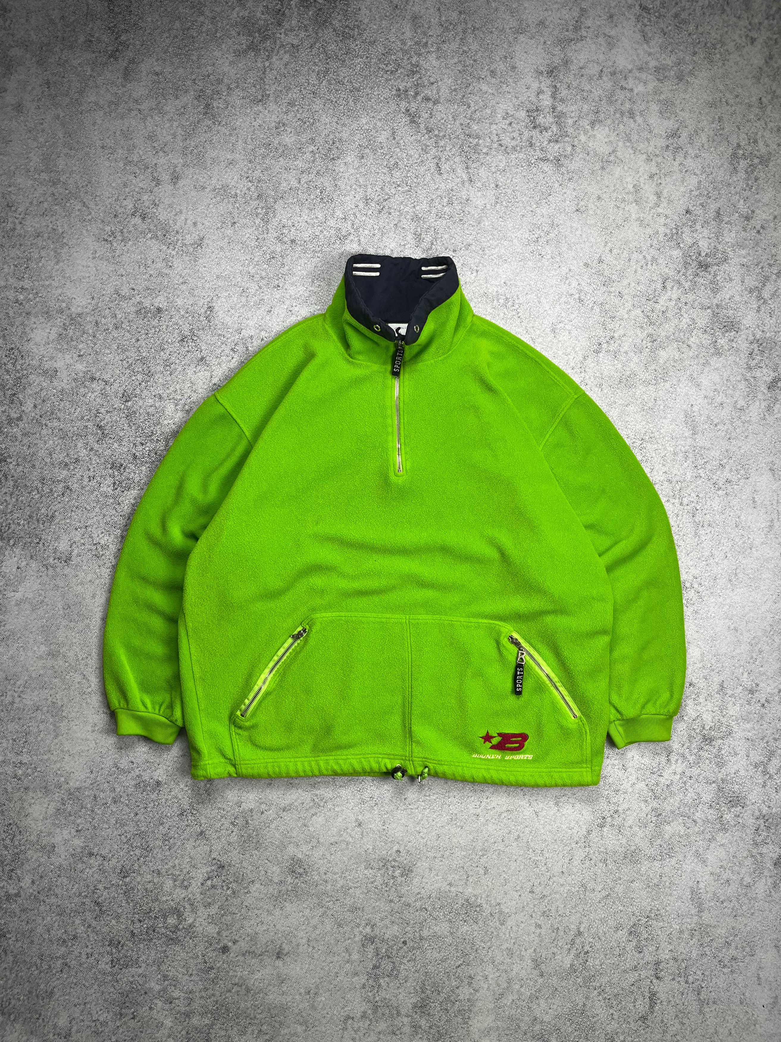 image of Vintage Bogner Half Zip Fleece Jacket Acid Green, Men's (Size XL)