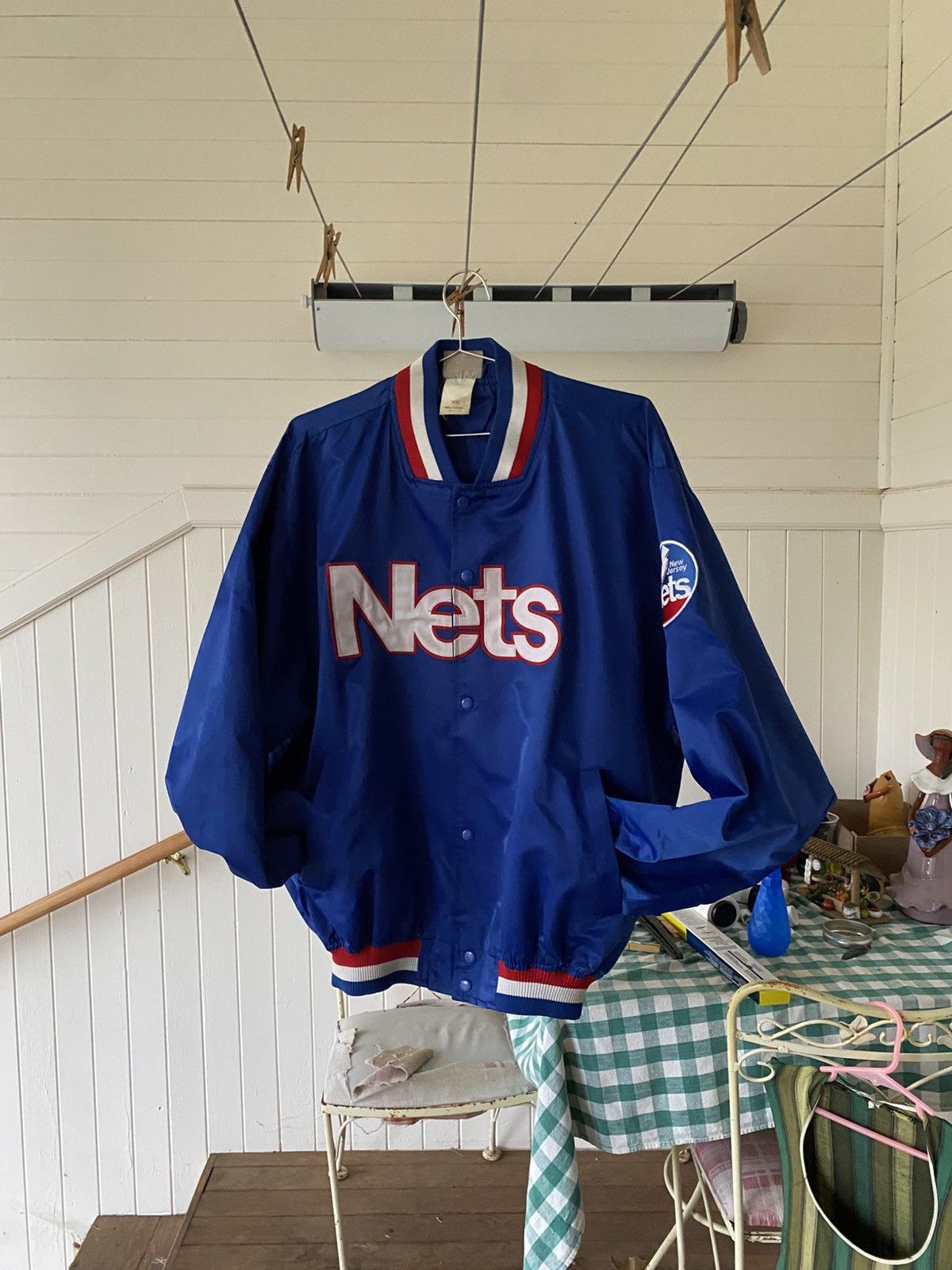 NBA × Vintage New Jersey Nets Hardwood Classic Majestic Satin Jacket Size US XXL / EU 58 / 5 - 1 Thumbnail