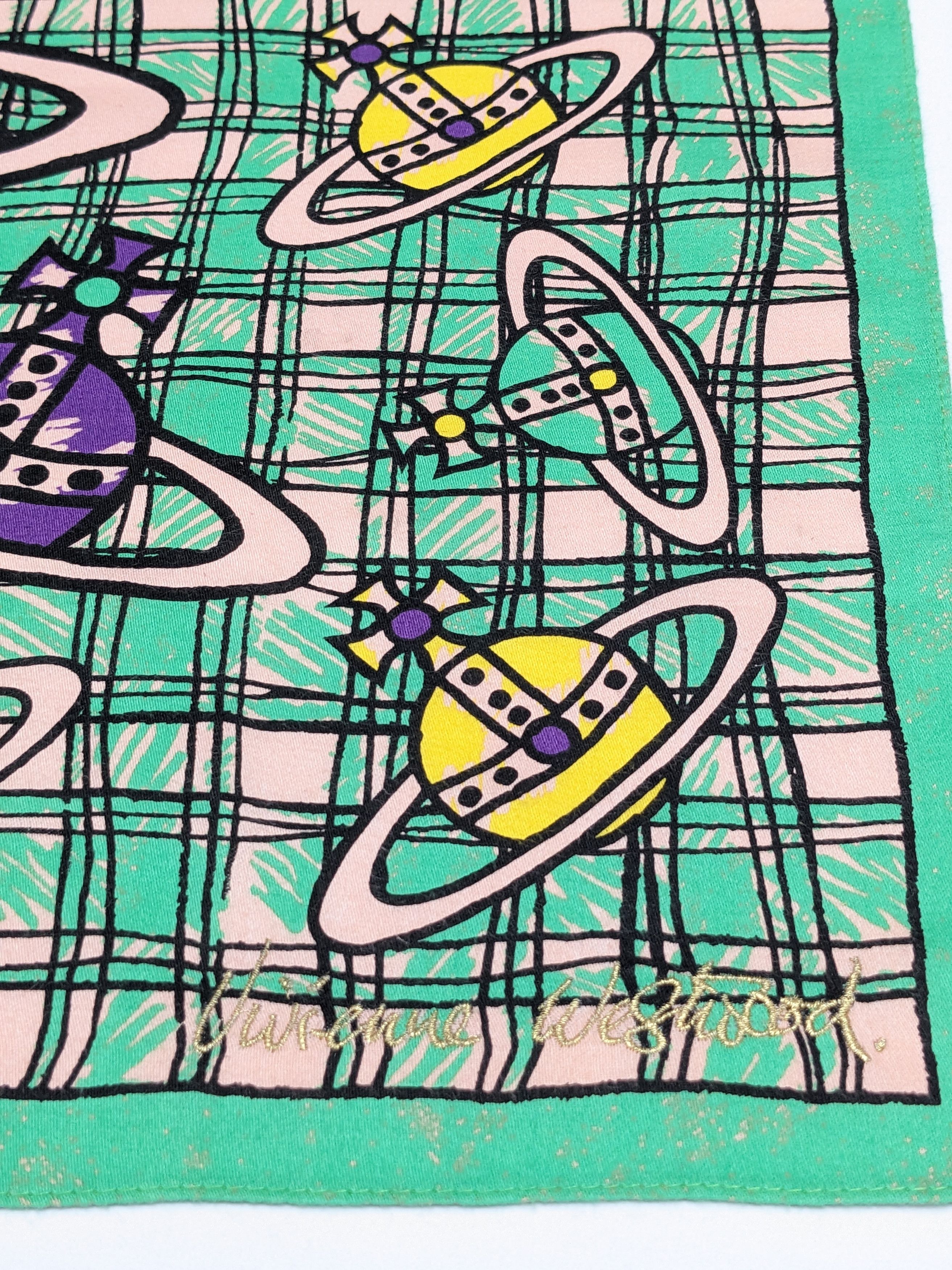 Vivienne Westwood VIVIENNE WESTWOOD Green Orb Saturn Monogram Tartan Size ONE SIZE - 2 Thumbnail