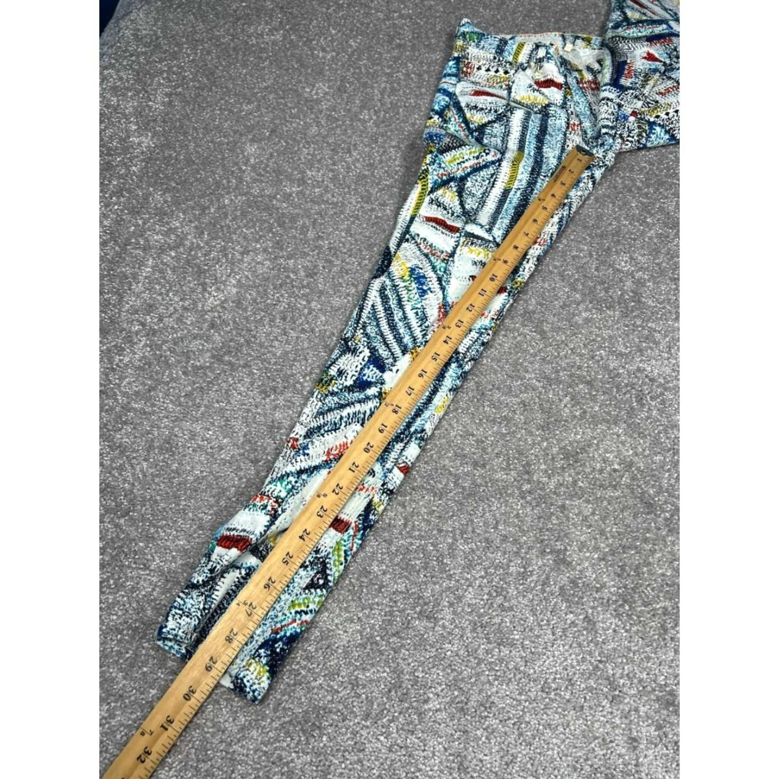 Rag & Bone Rag & Bone Pants Womens 27 Multicolor Abstract Pattern Cotton Surf Knit Mid Rise Tapered 29in Inseam Womens Size 27" / US 4 / IT 40 - 5 Thumbnail