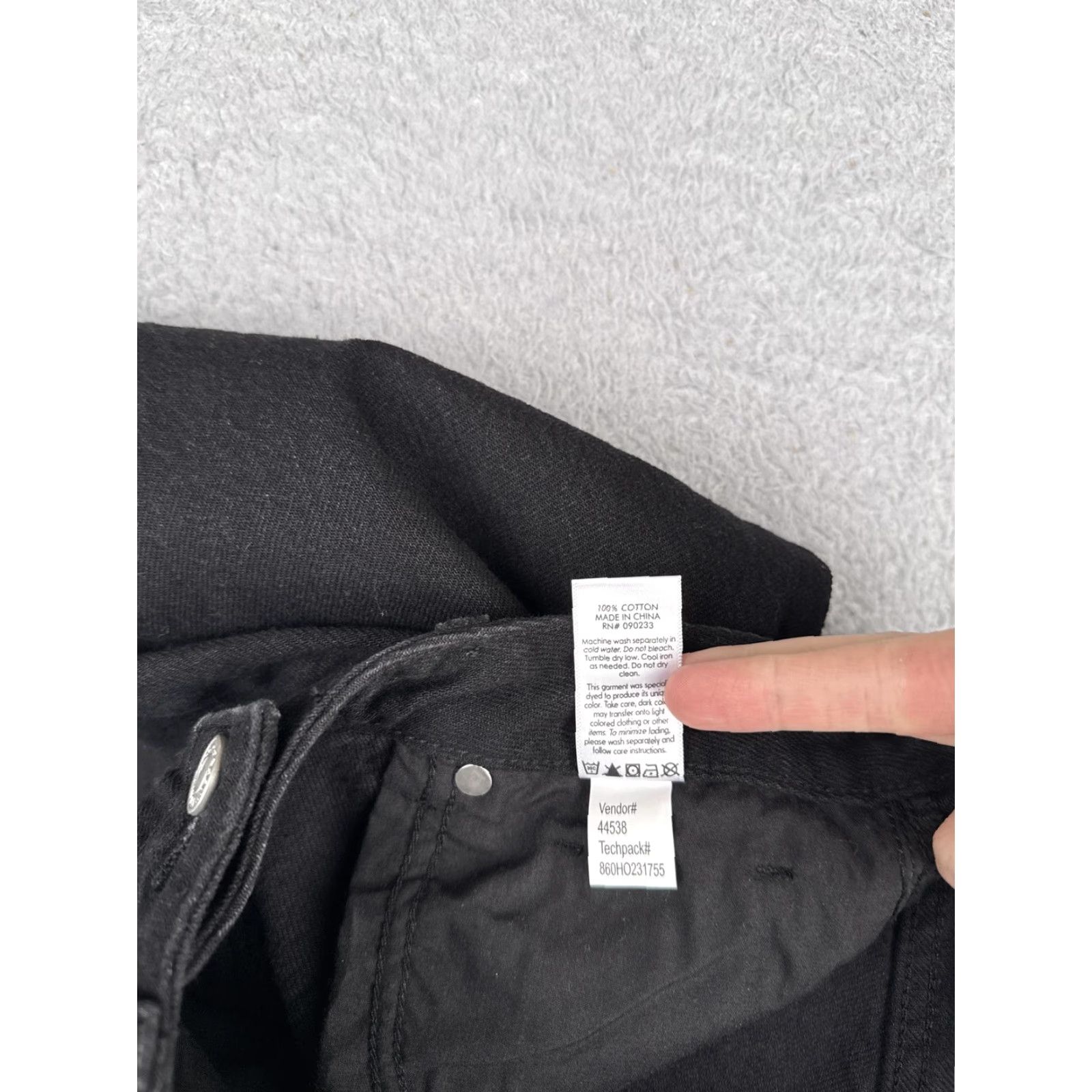 Pacsun PacSun Jeans Womens High Rise Straight Distressed Black 24x33 Zip Knee Slits 5-Pocket Denim Size 42" / US 20 - 7 Thumbnail