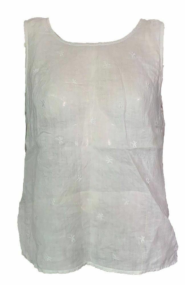Designer Pre Owned White Hand Made Blouse L Size L / US 10 / IT 46 - 1 Thumbnail