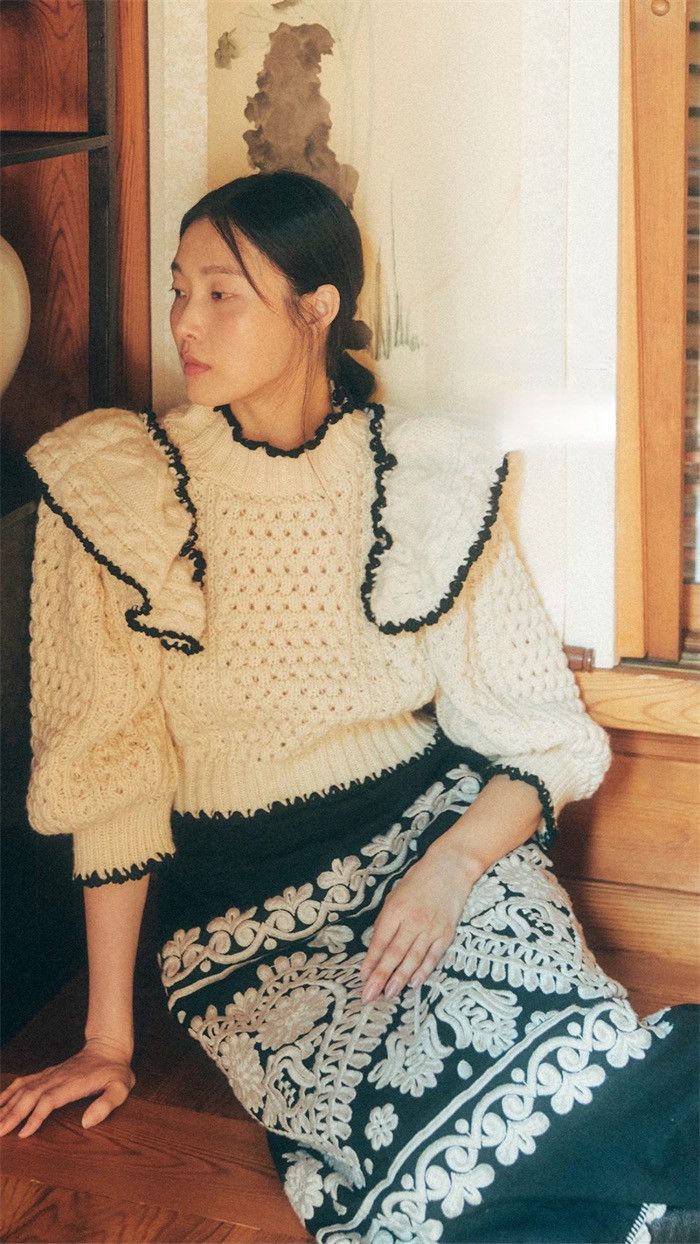 Sea New York Sea New York fisherman hand crochet puff sleeve sweater Size XS / US 0-2 / IT 36-38 - 5 Thumbnail