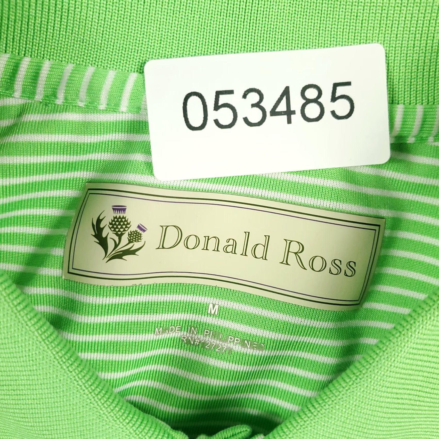 Vintage Donald Ross Polo Shirt Mens Size Medium Green Striped Casual Golf Short Sleeve * Size US M / EU 48-50 / 2 - 7 Thumbnail