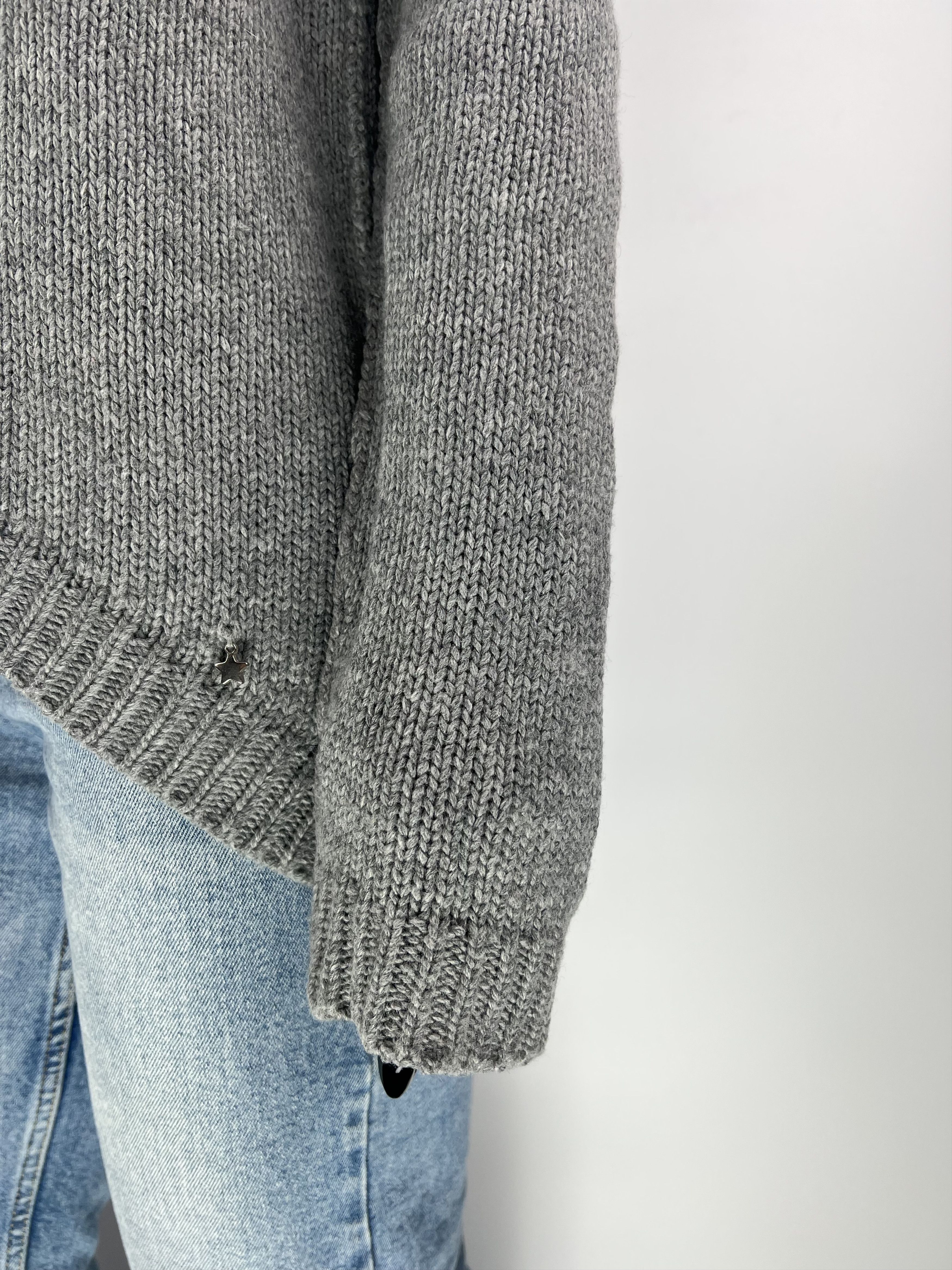 Designer Set Women's Gray Wool Cashmere Sweater Size IT42 Size M / US 6-8 / IT 42-44 - 4 Thumbnail